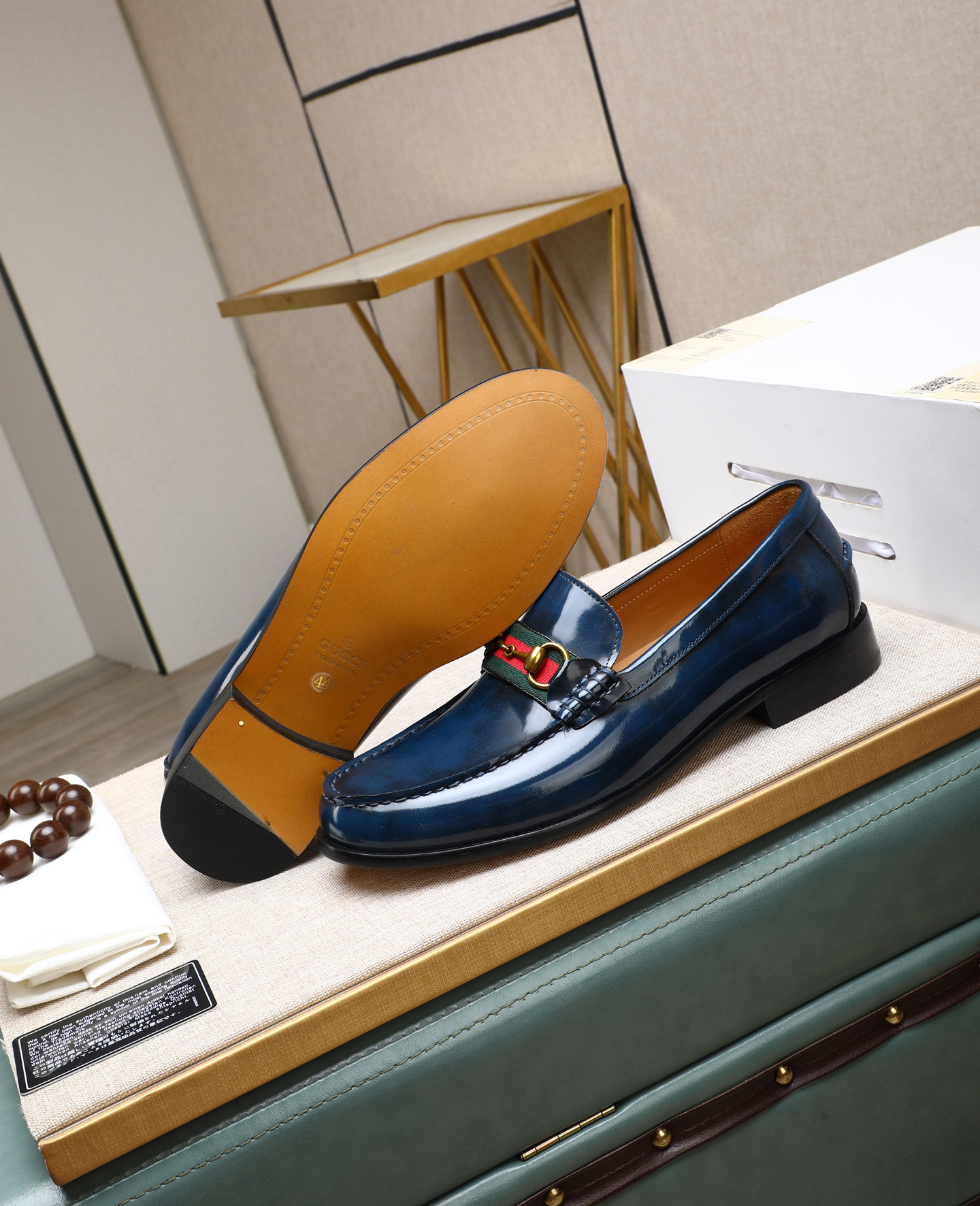 Gucci men's leather shoes-100