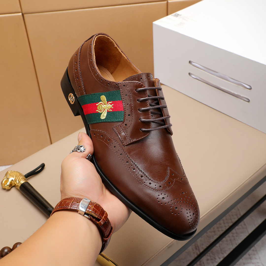 Gucci men's leather shoes-88