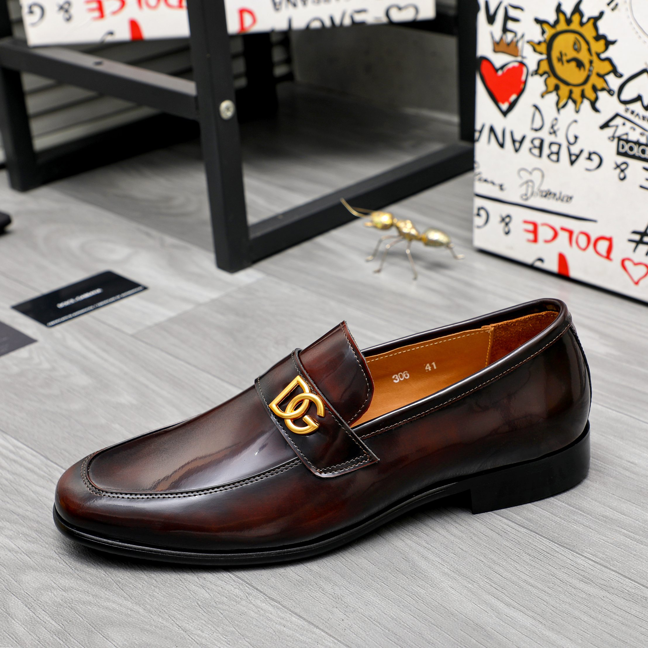 D&G men's leather shoes-59