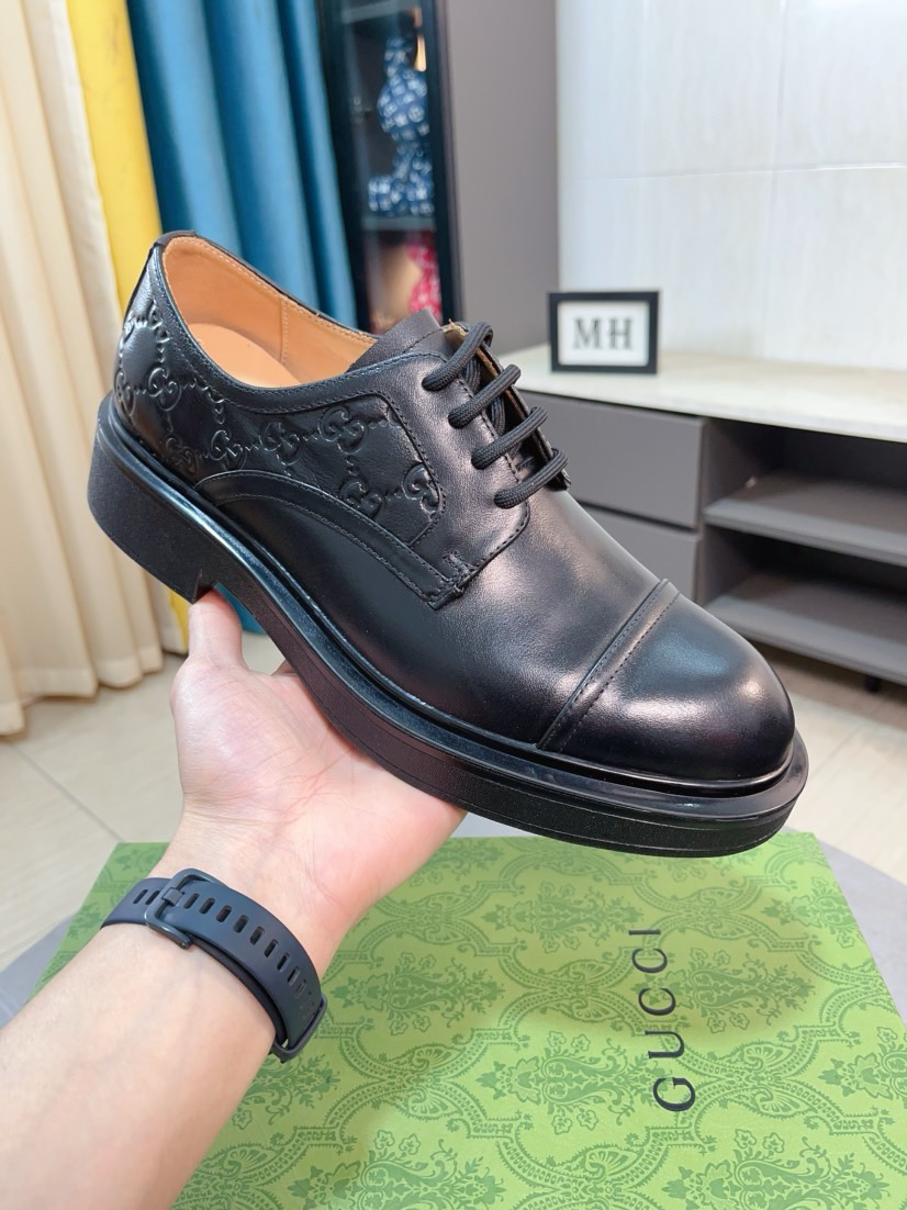 Gucci men's leather shoes-2