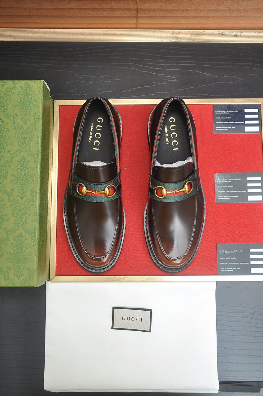 Gucci men's leather shoes-93