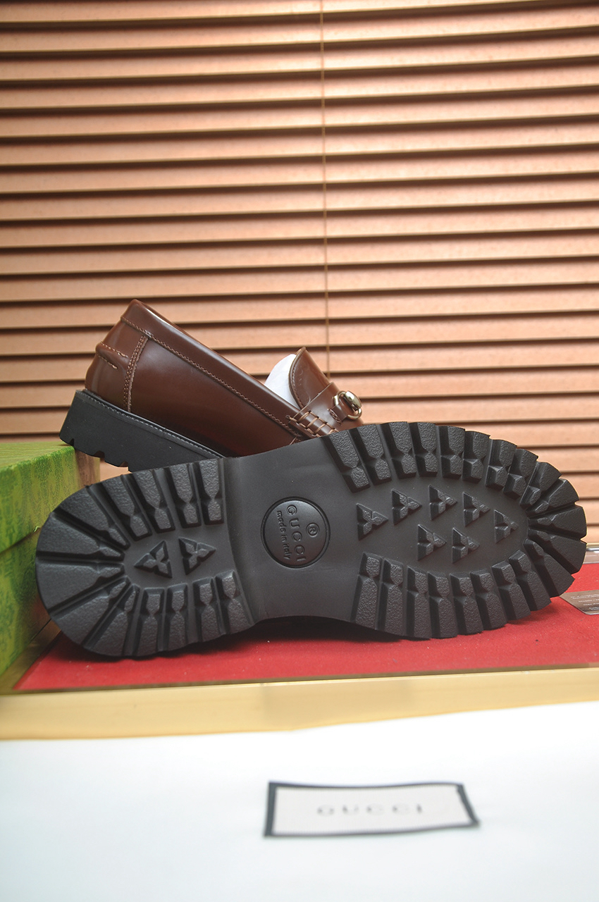 Gucci men's leather shoes-25