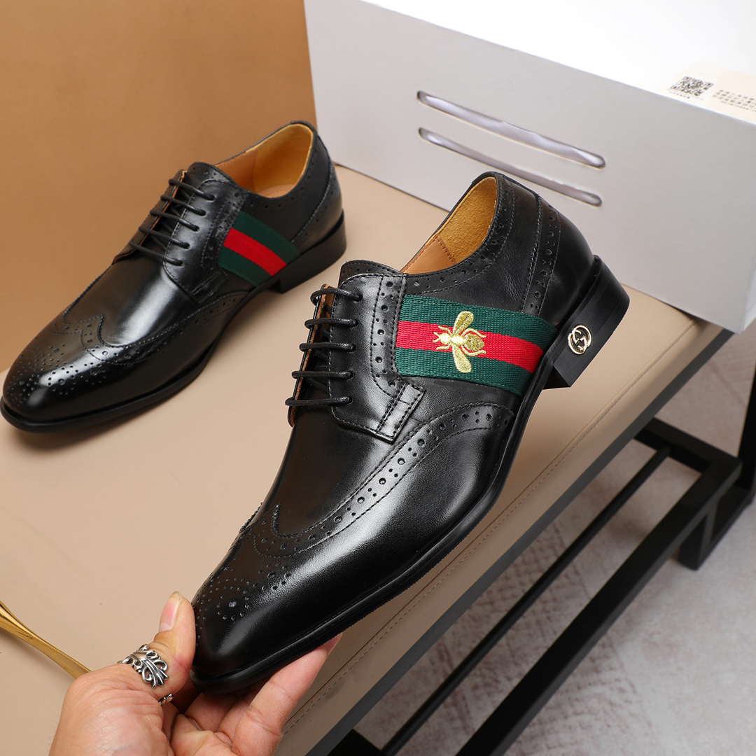 Gucci men's leather shoes-89