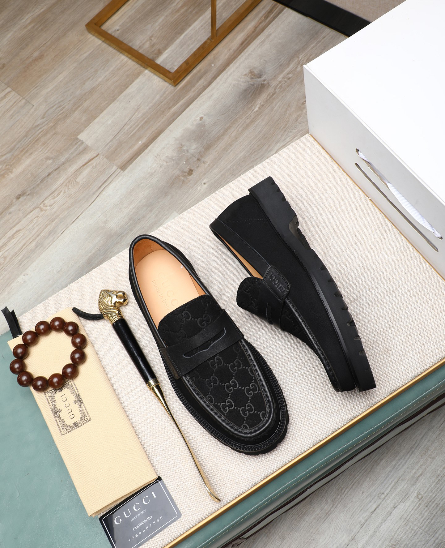 Gucci men's leather shoes-57