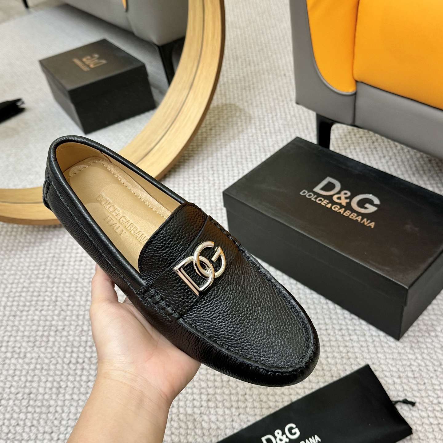 D&G men's leather shoes-87