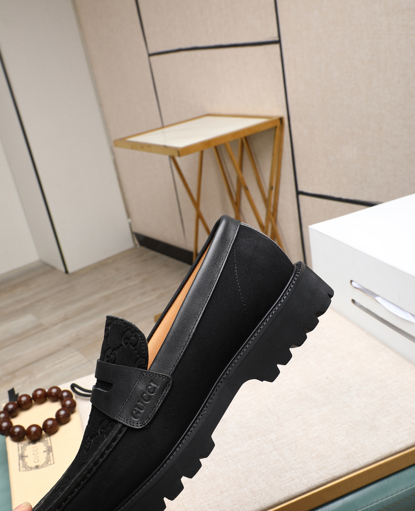 Gucci men's leather shoes-57