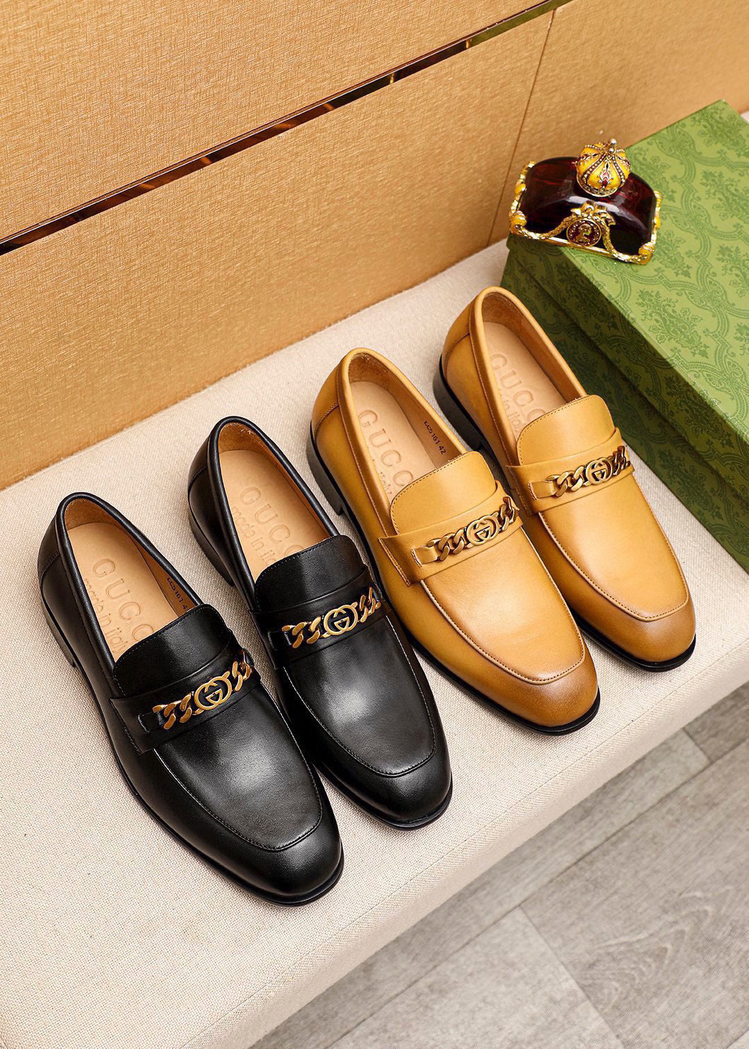 Gucci men's leather shoes-79