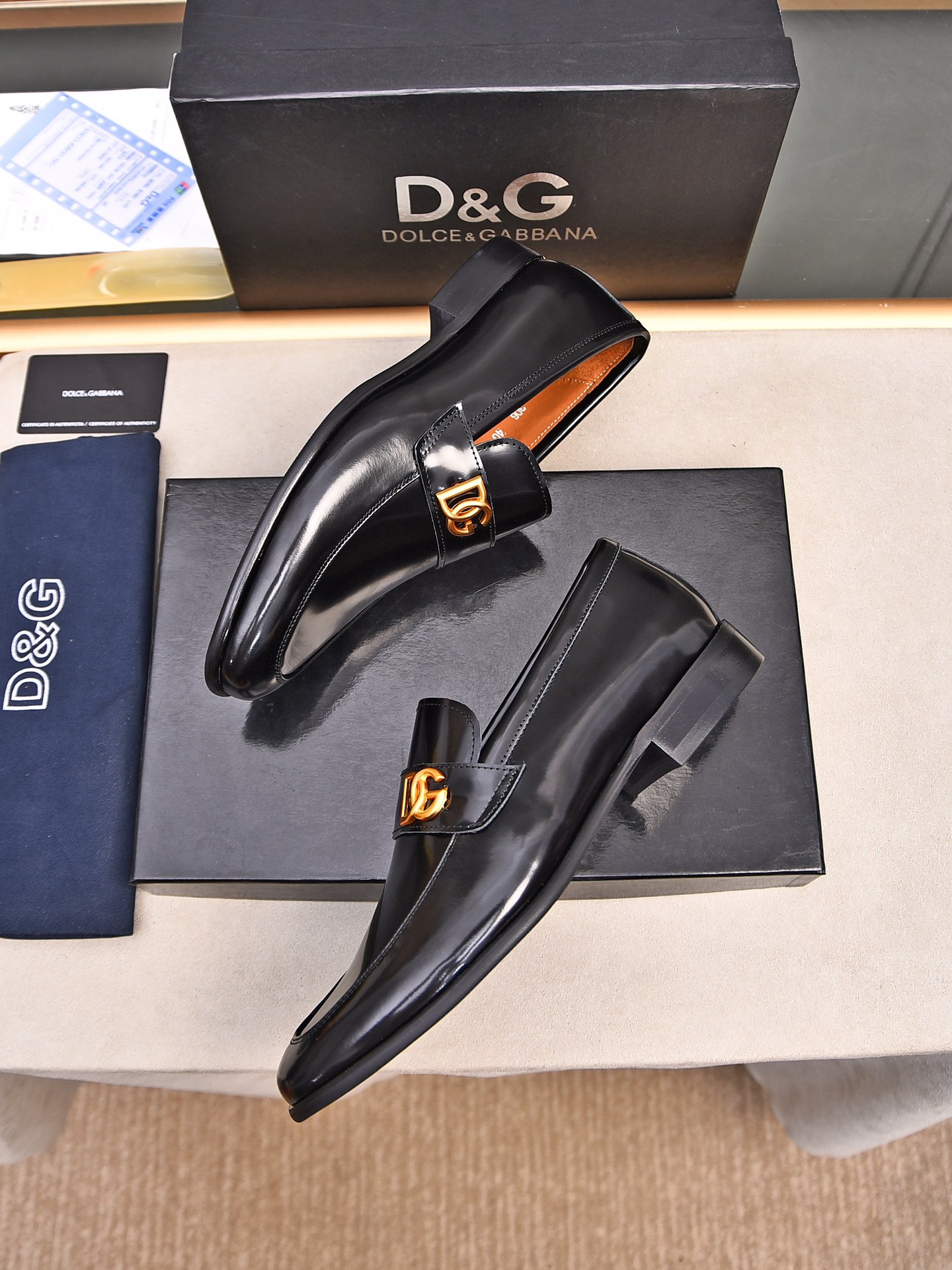 D&G men's leather shoes-5