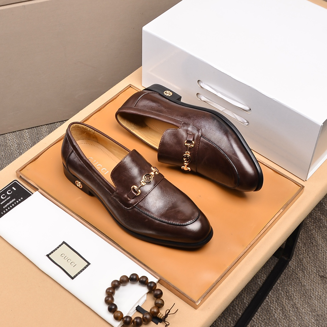 Gucci men's leather shoes-90