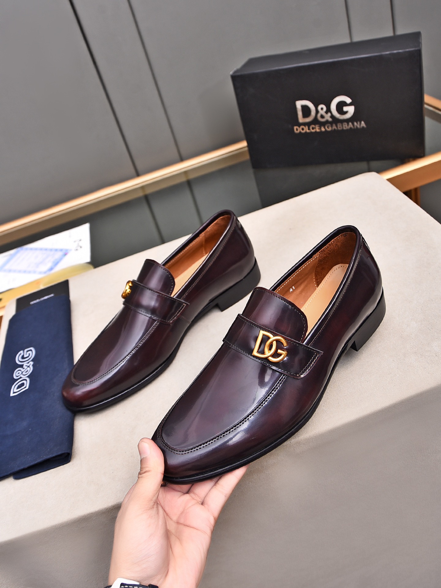 D&G men's leather shoes-73