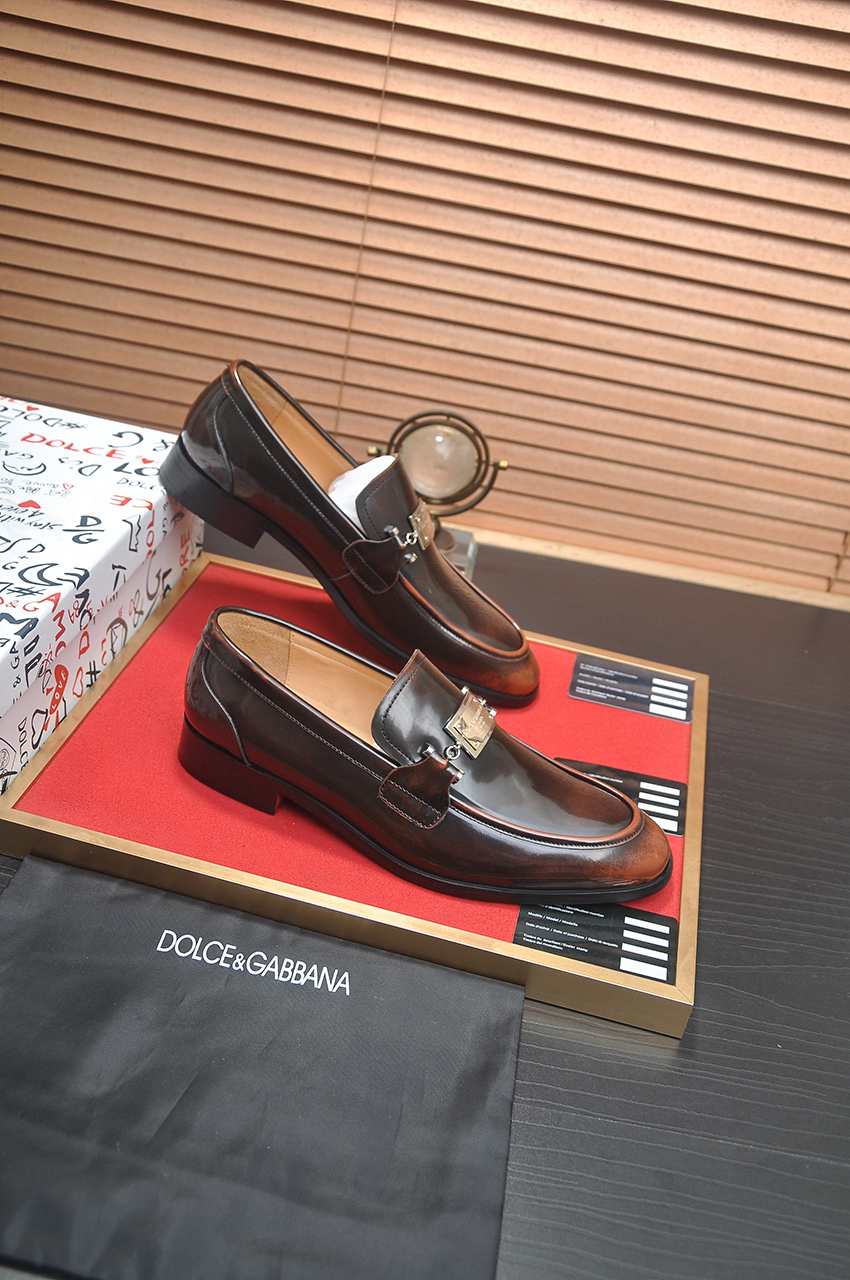 D&G men's leather shoes-79
