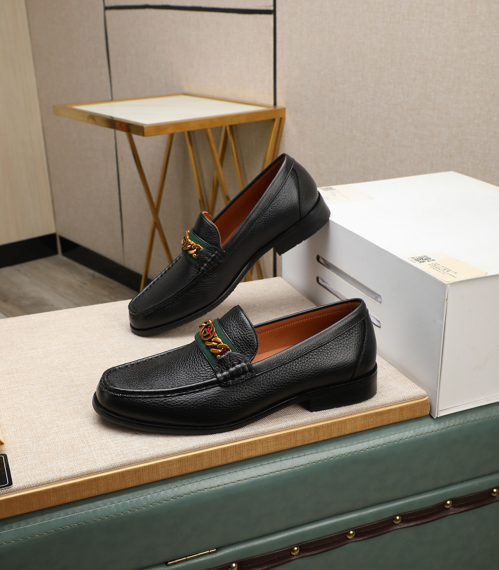 Gucci men's leather shoes-9