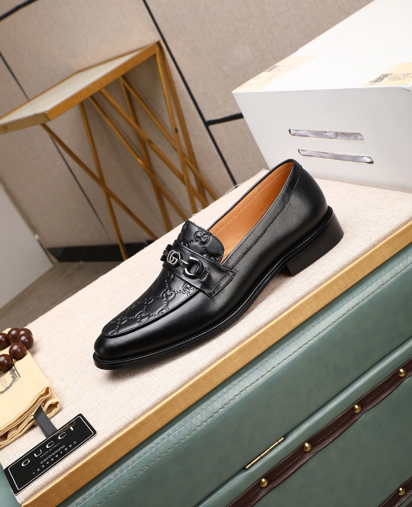 Gucci men's leather shoes-20