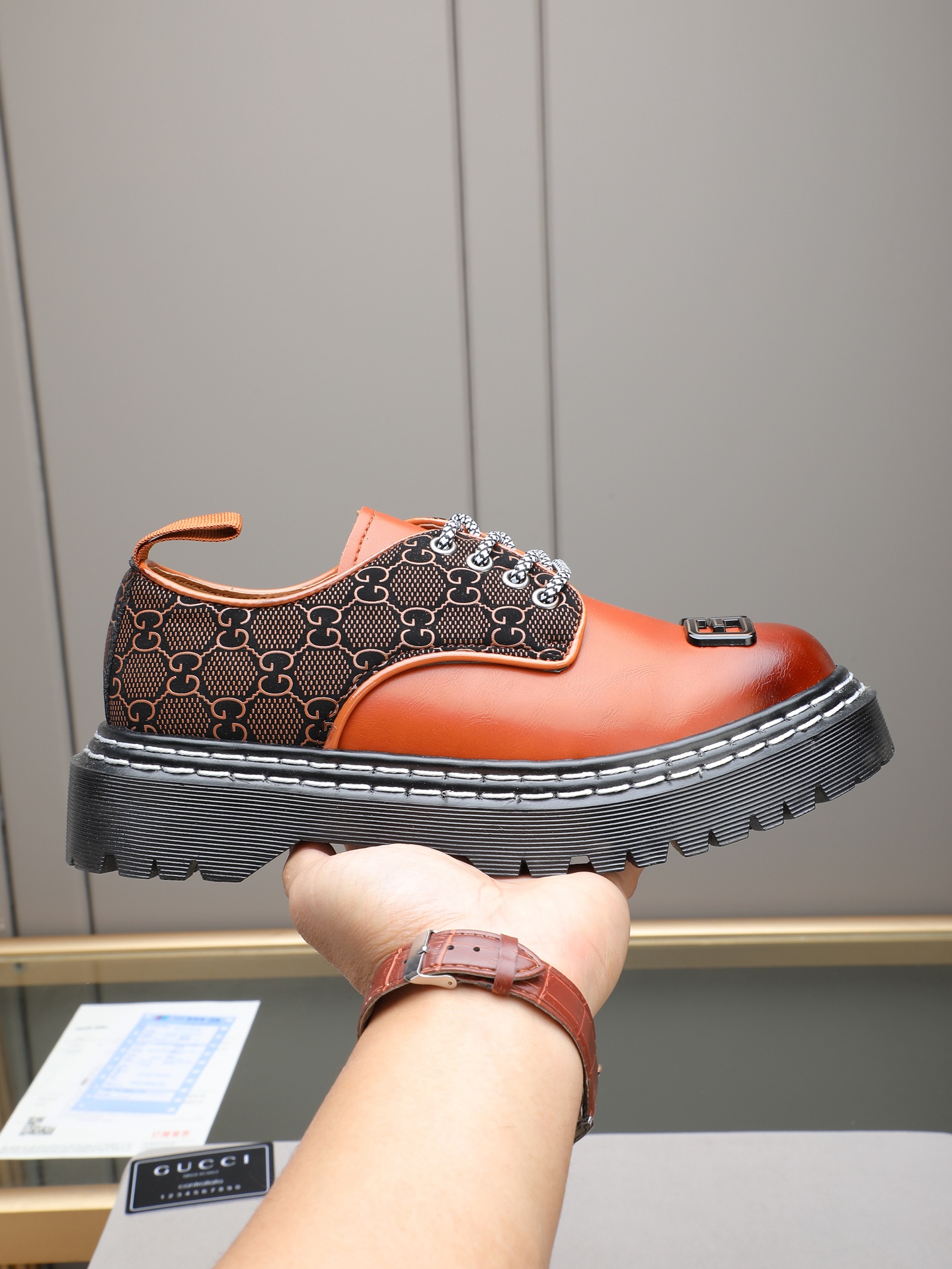 Gucci men's leather shoes-50