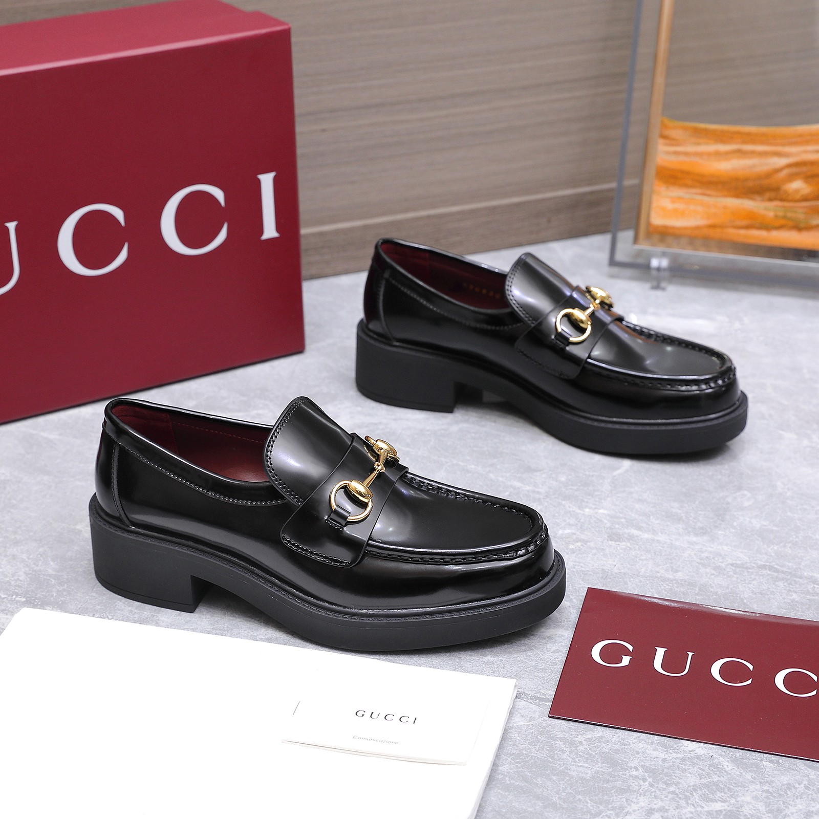 Gucci women's leather shoes-34