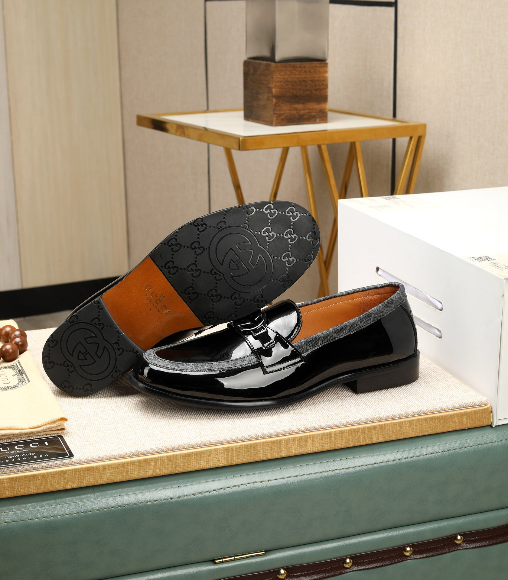 Gucci men's leather shoes-7