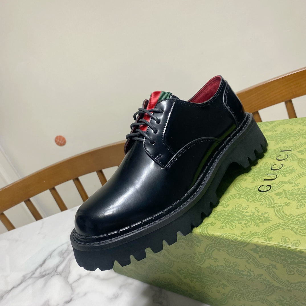 Gucci women's leather shoes-2
