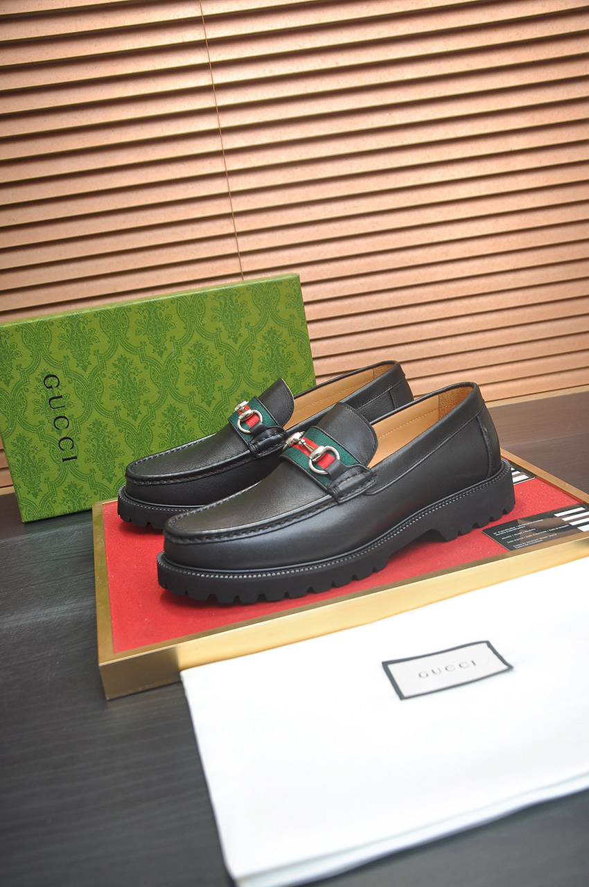 Gucci men's leather shoes-35