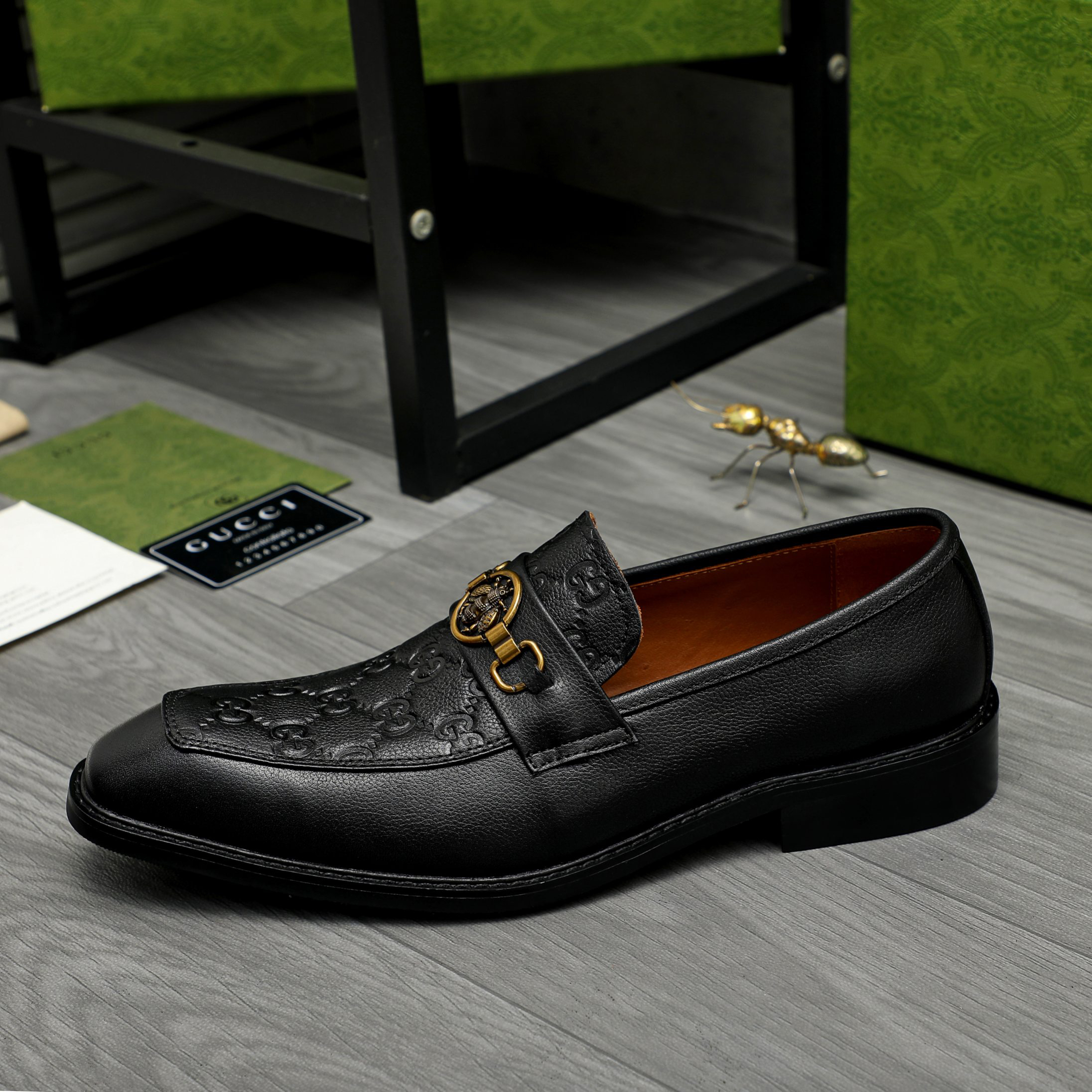 Gucci men's leather shoes-84