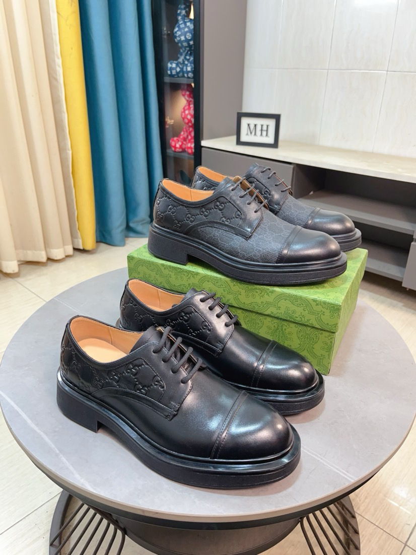 Gucci men's leather shoes-2
