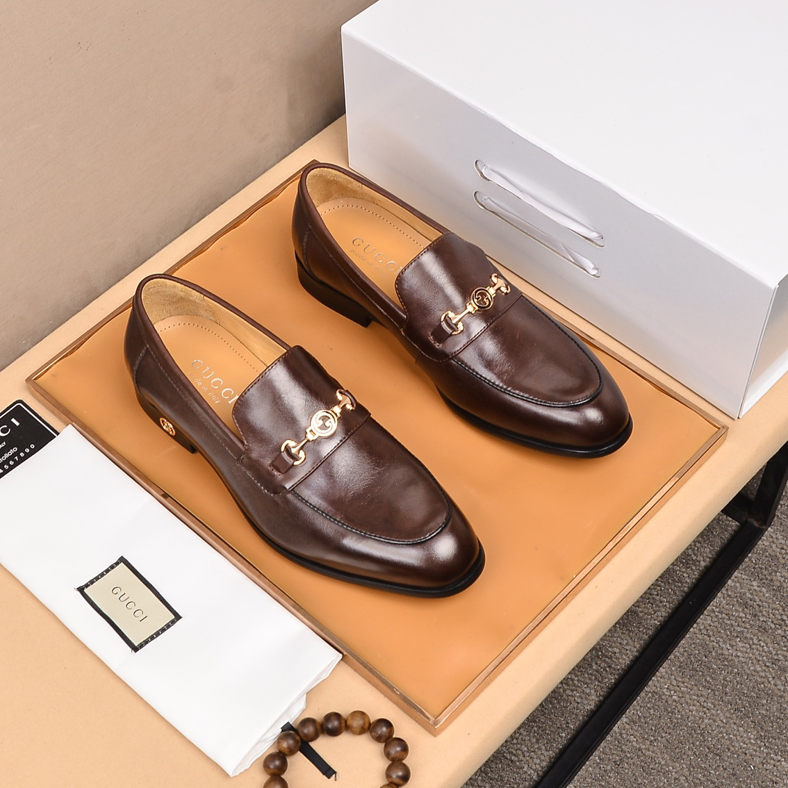 Gucci men's leather shoes-90