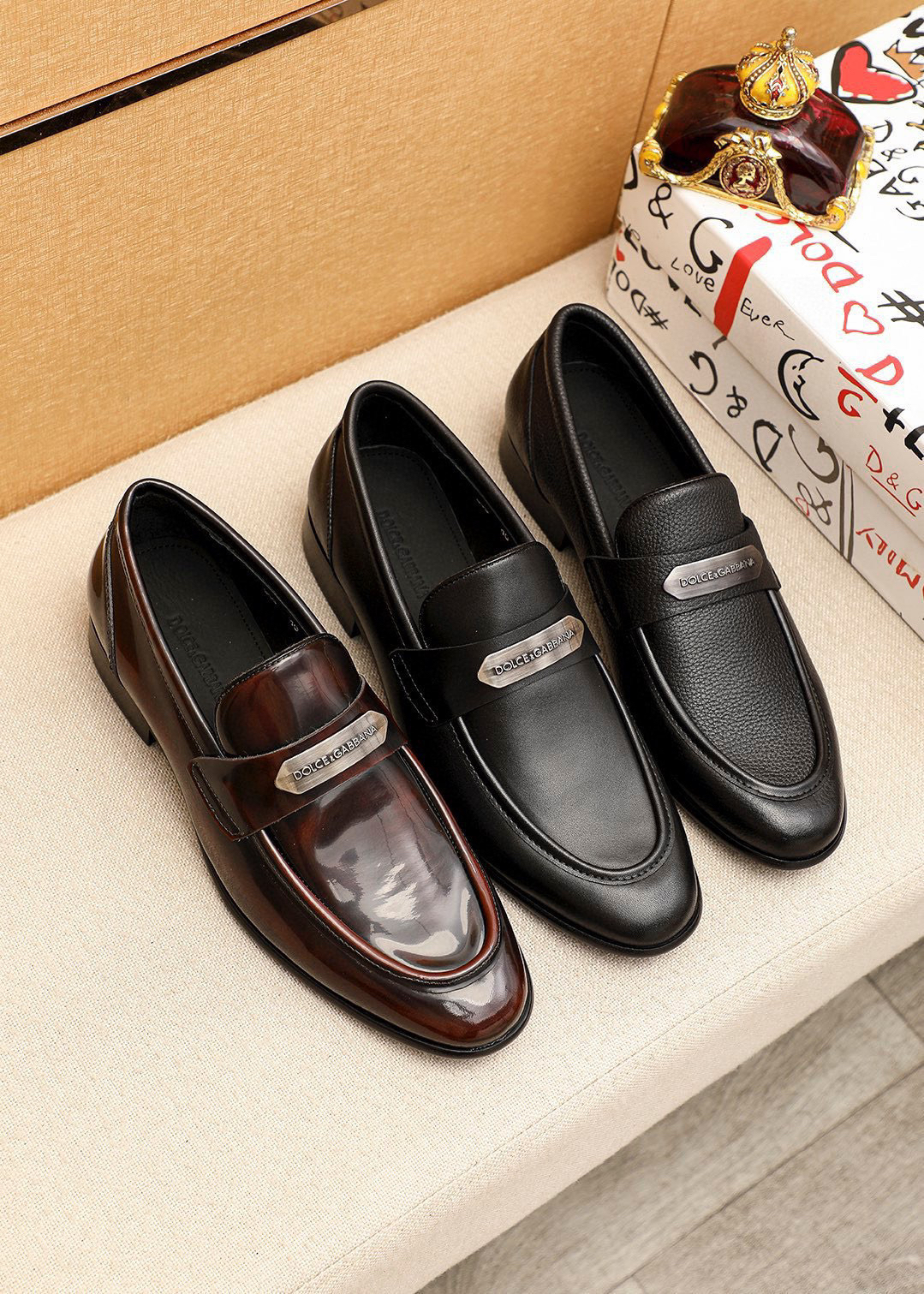 D&G men's leather shoes-52
