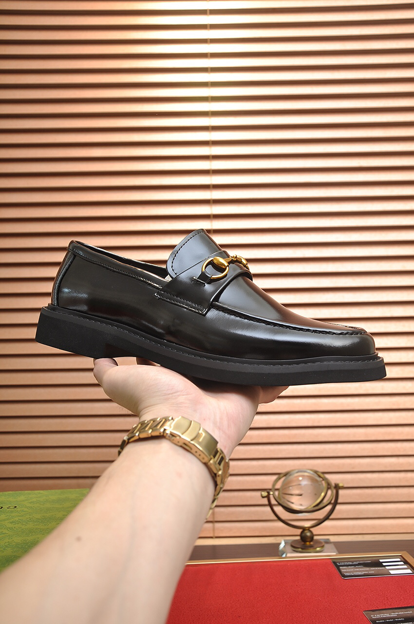 Gucci men's leather shoes-23