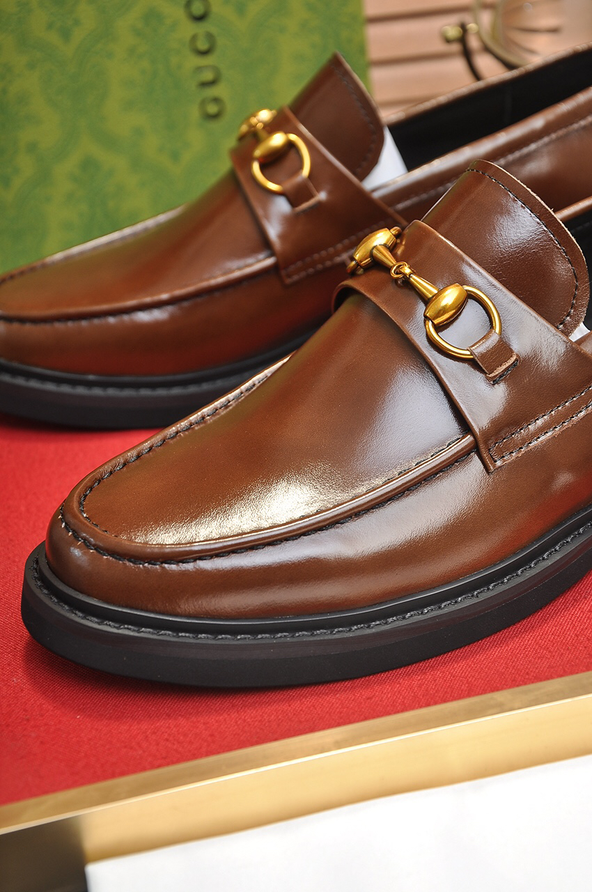 Gucci men's leather shoes-122