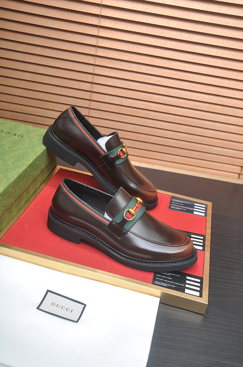 Gucci men's leather shoes-95