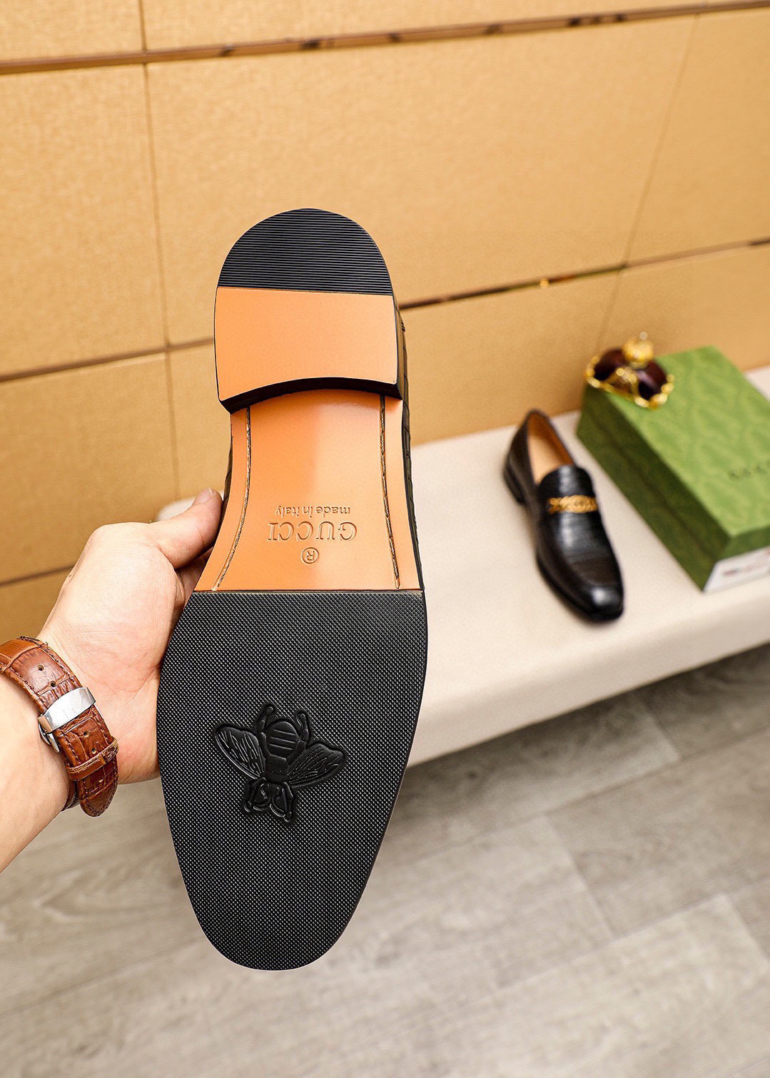 Gucci men's leather shoes-78