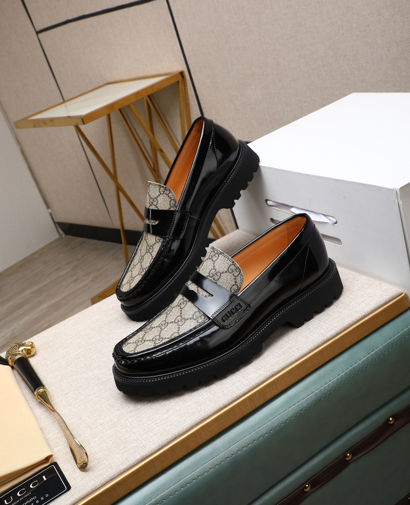 Gucci men's leather shoes-123