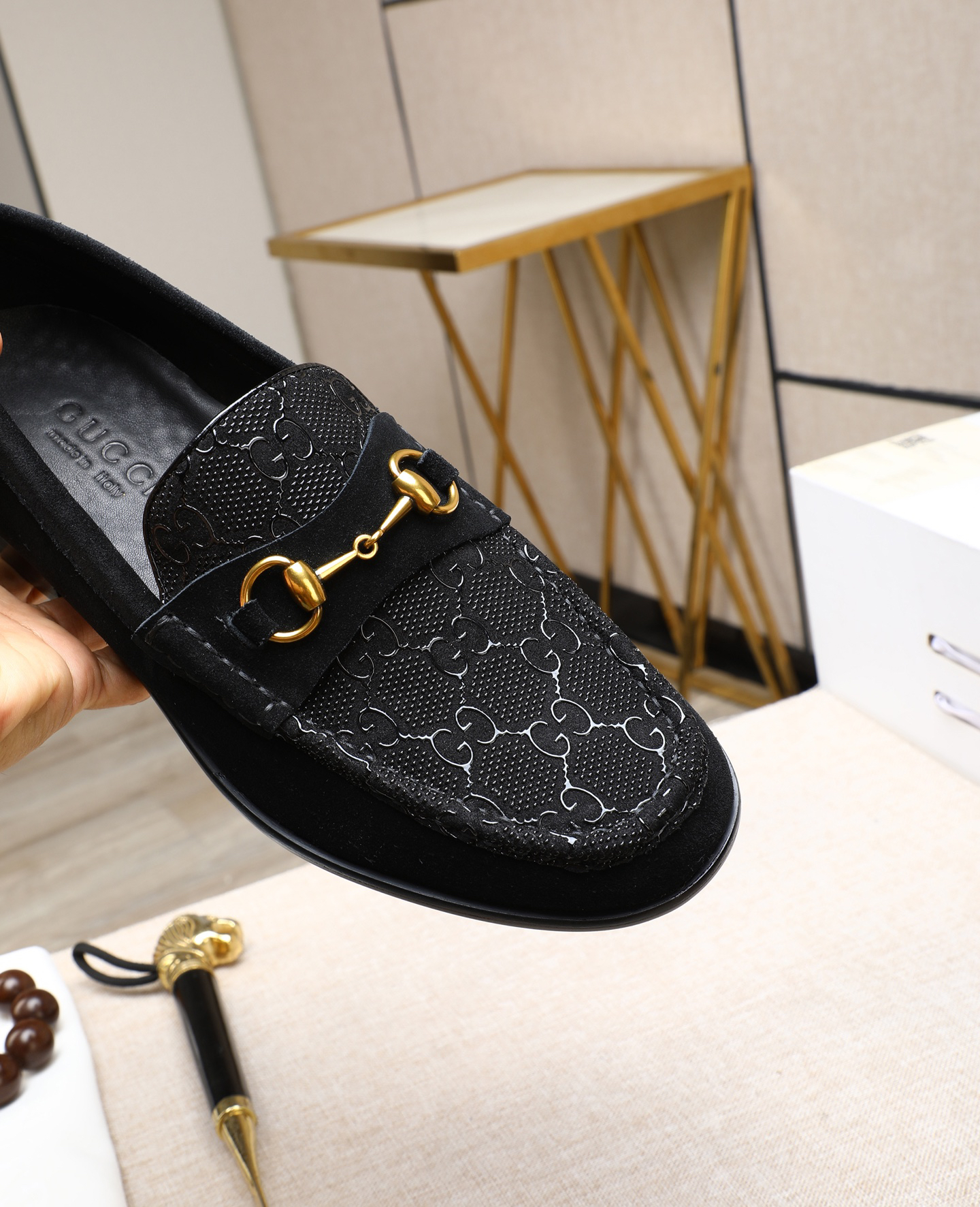 Gucci men's leather shoes-6