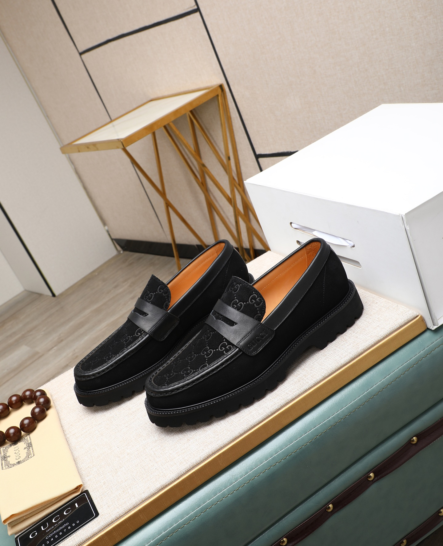 Gucci men's leather shoes-57