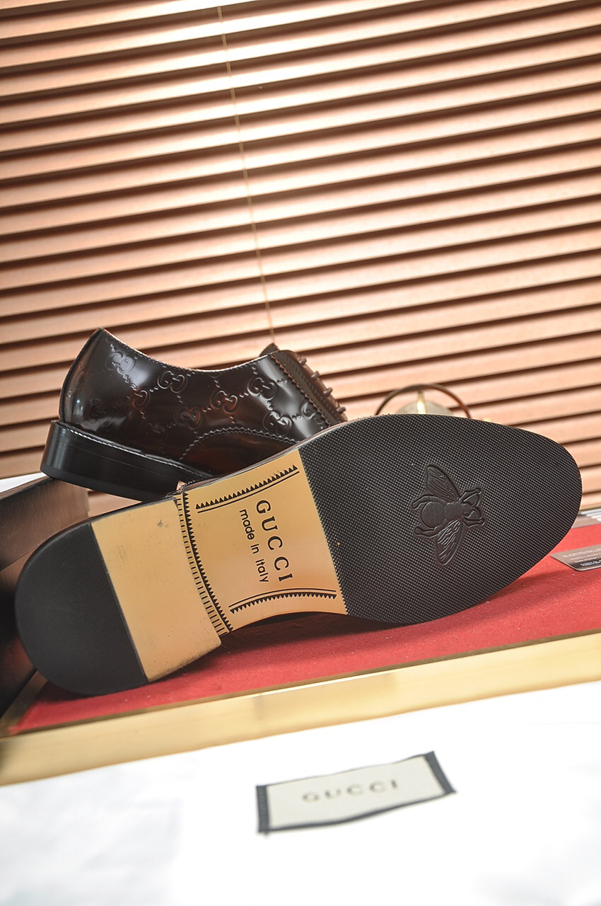 Gucci men's leather shoes-64