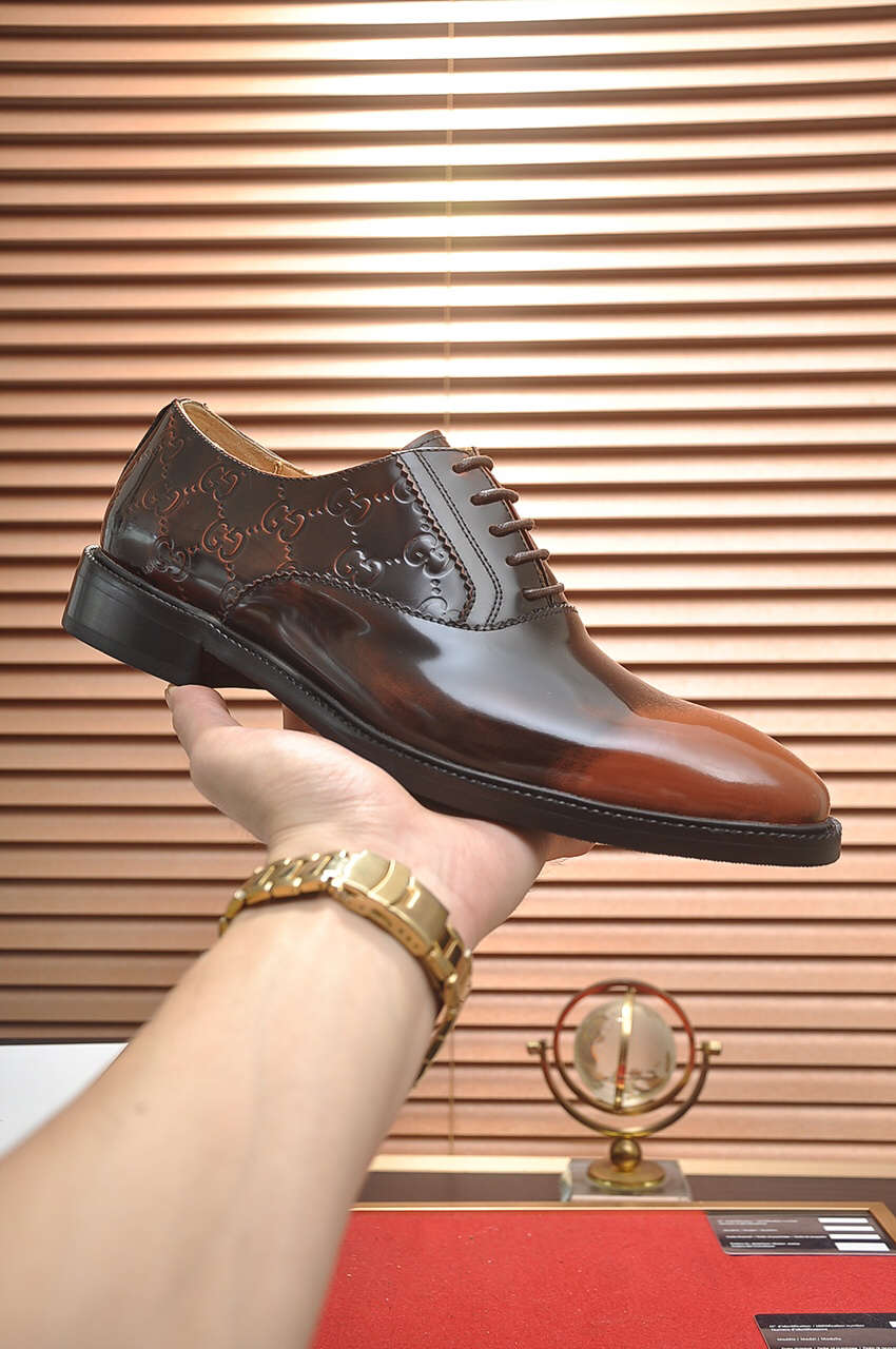 Gucci men's leather shoes-64