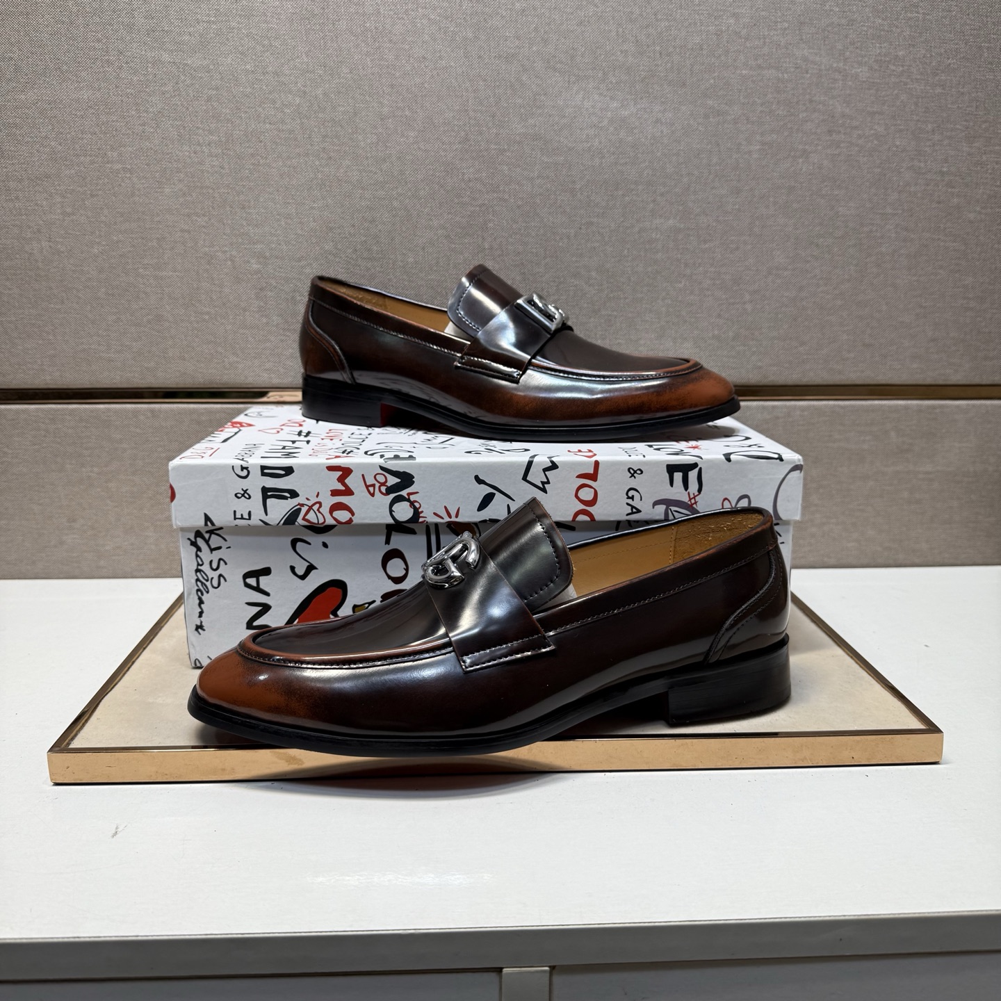 D&G men's leather shoes-36