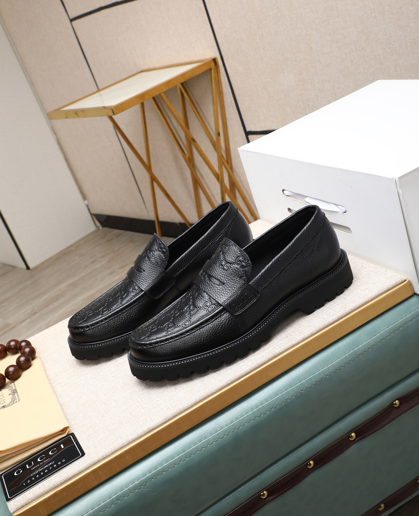 Gucci men's leather shoes-58