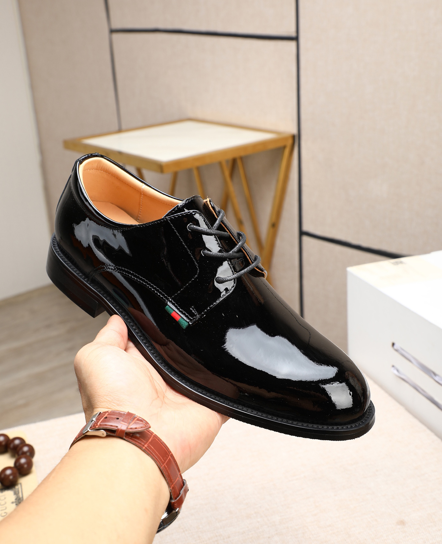 Gucci men's leather shoes-115