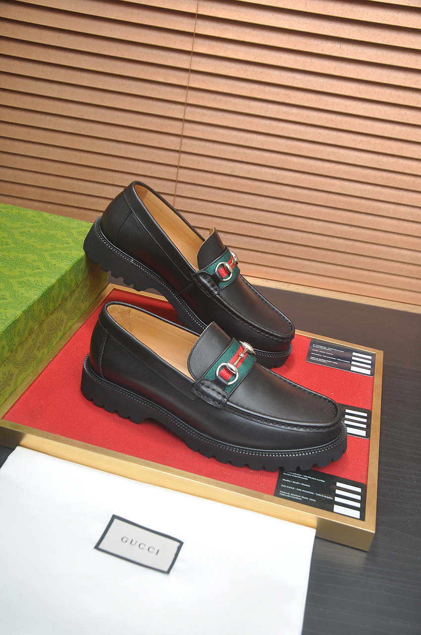 Gucci men's leather shoes-35