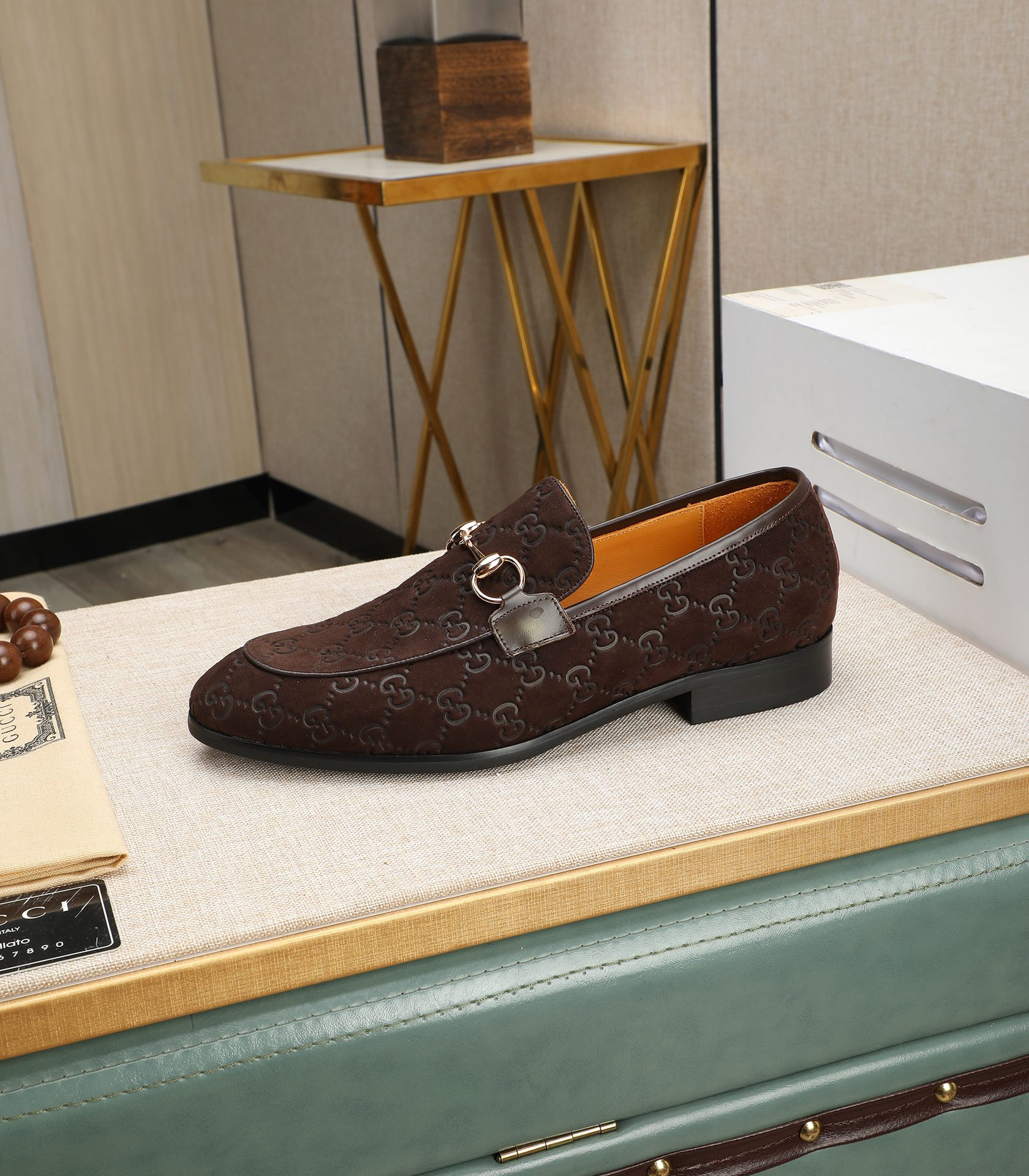 Gucci men's leather shoes-73