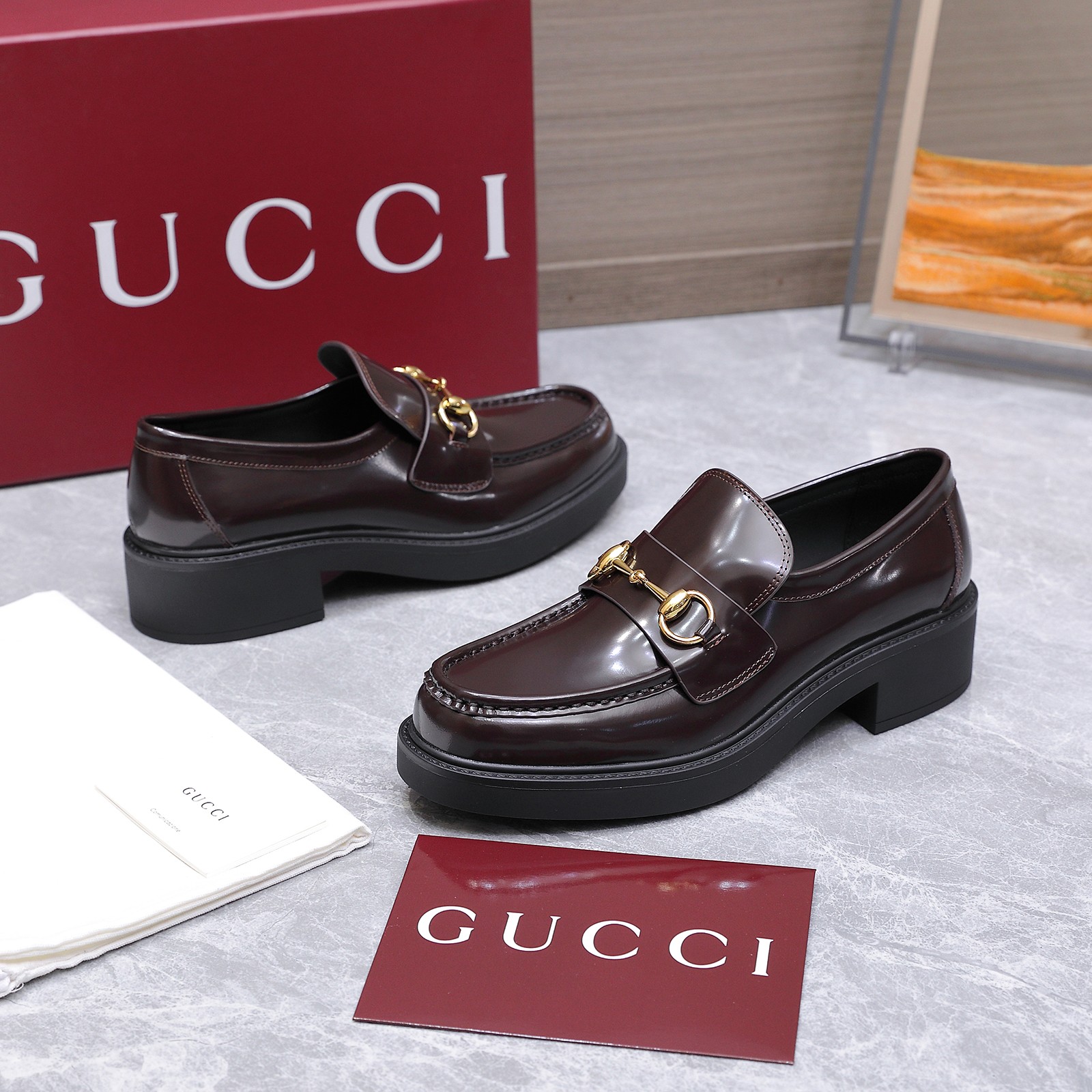 Gucci women's leather shoes-32