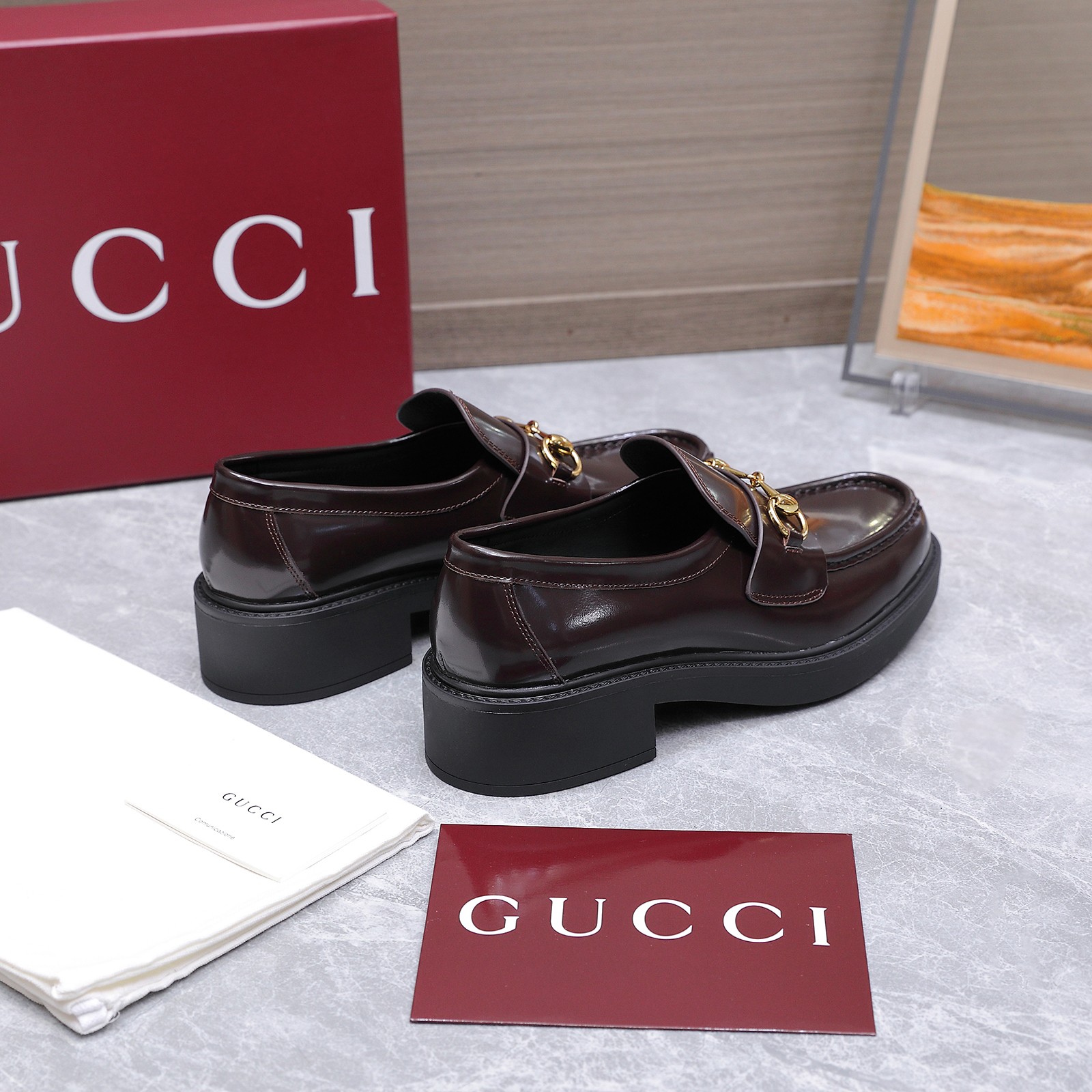 Gucci women's leather shoes-32