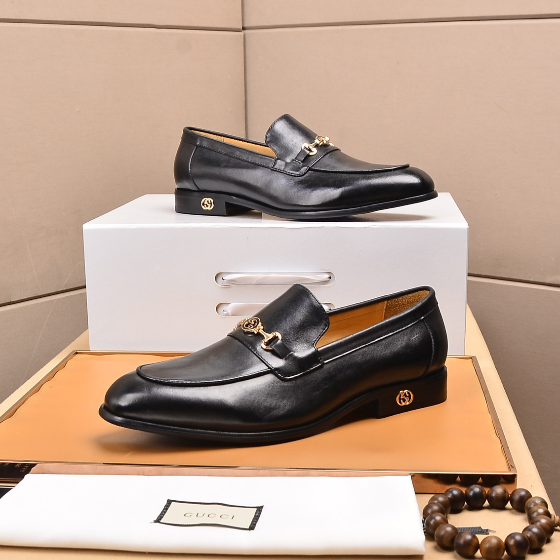 Gucci men's leather shoes-91