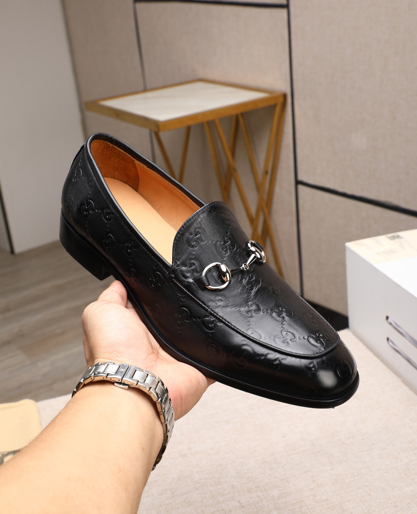 Gucci men's leather shoes-97