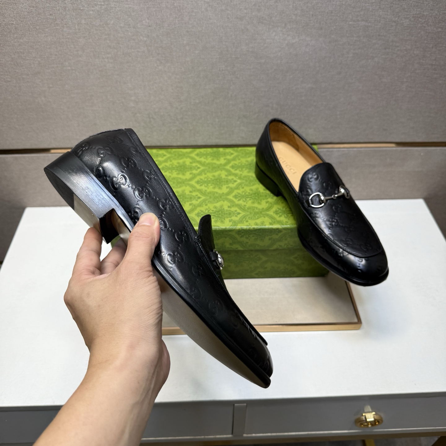 Gucci men's leather shoes-87