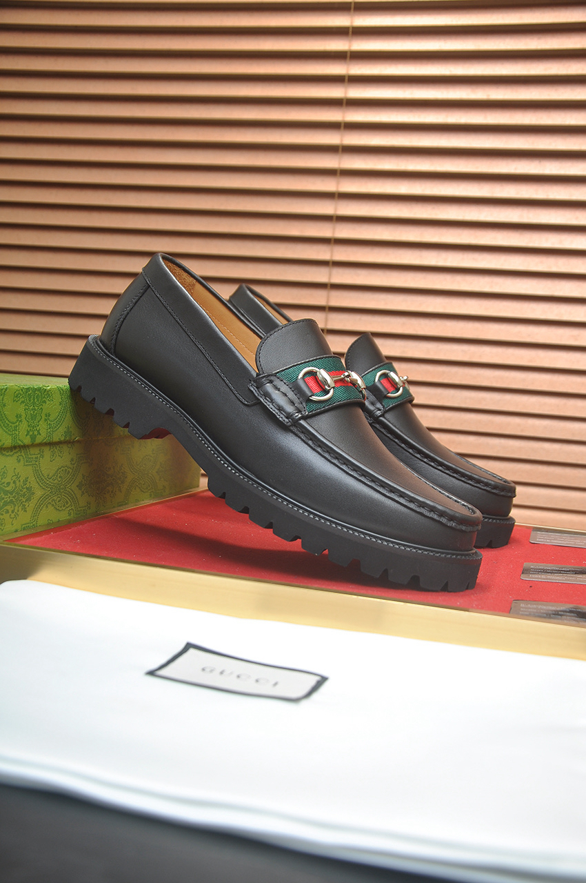 Gucci men's leather shoes-35