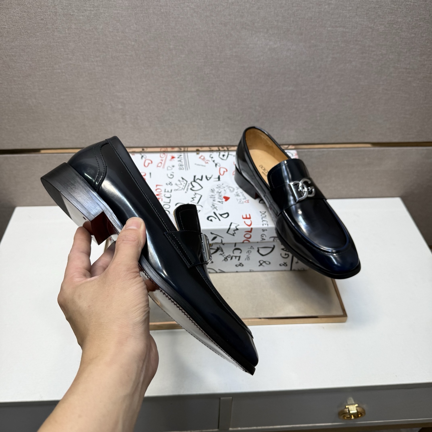 D&G men's leather shoes-33