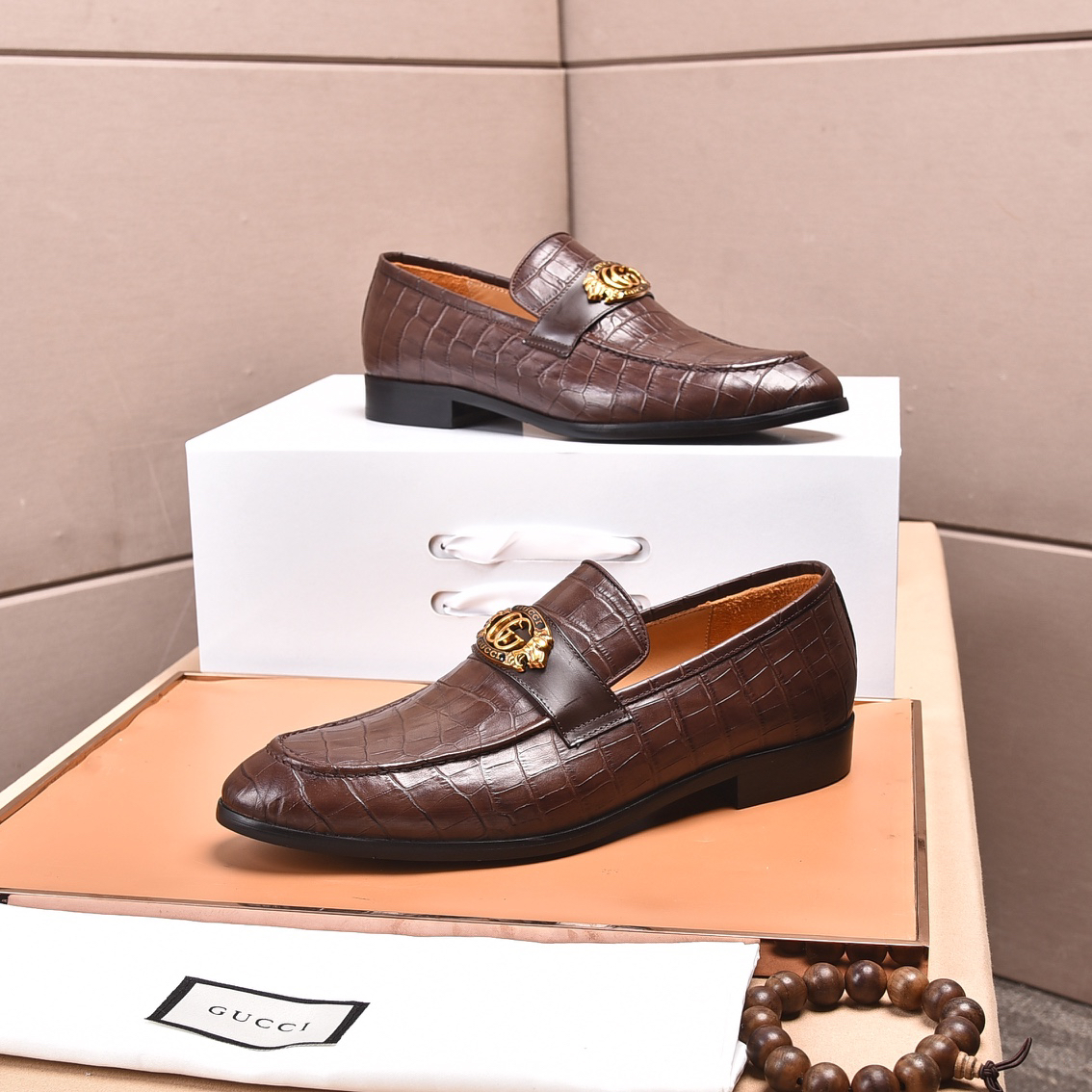 Gucci men's leather shoes-55