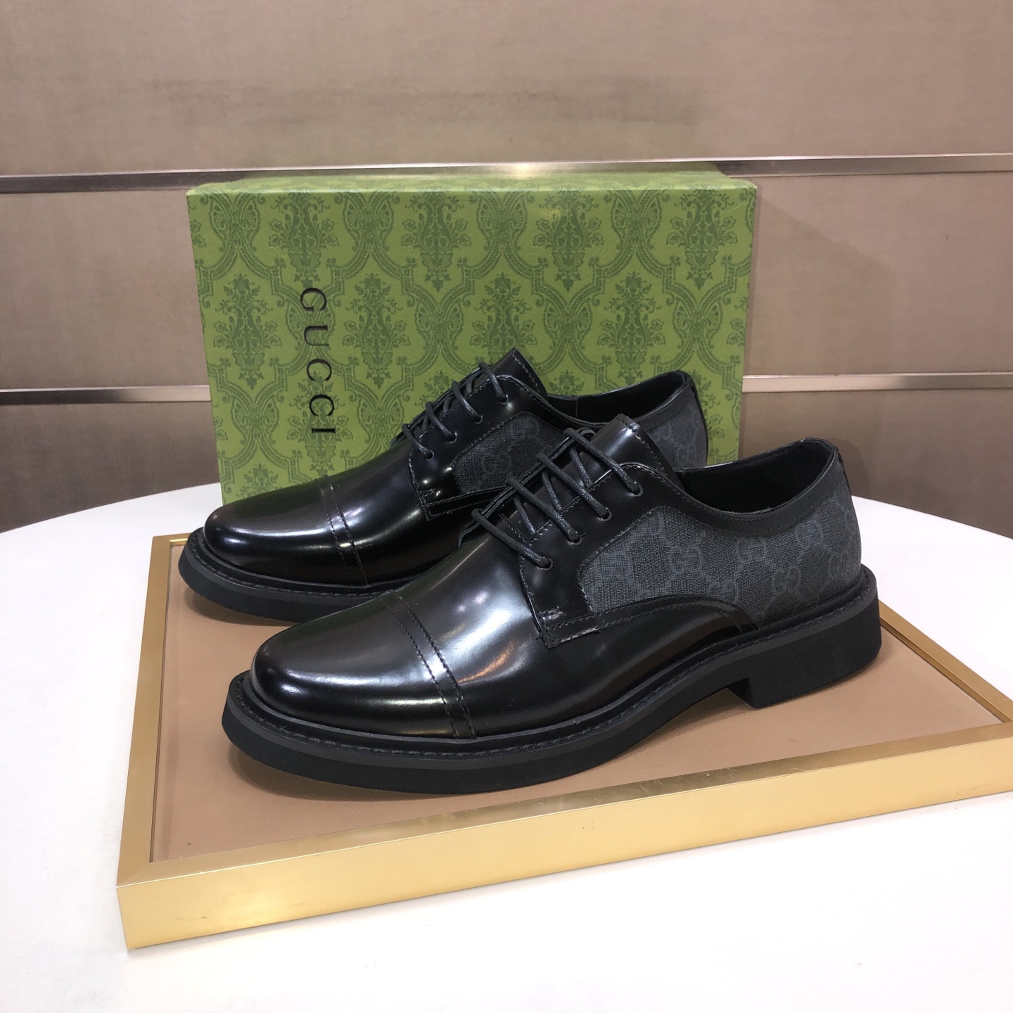 Gucci men's leather shoes-140