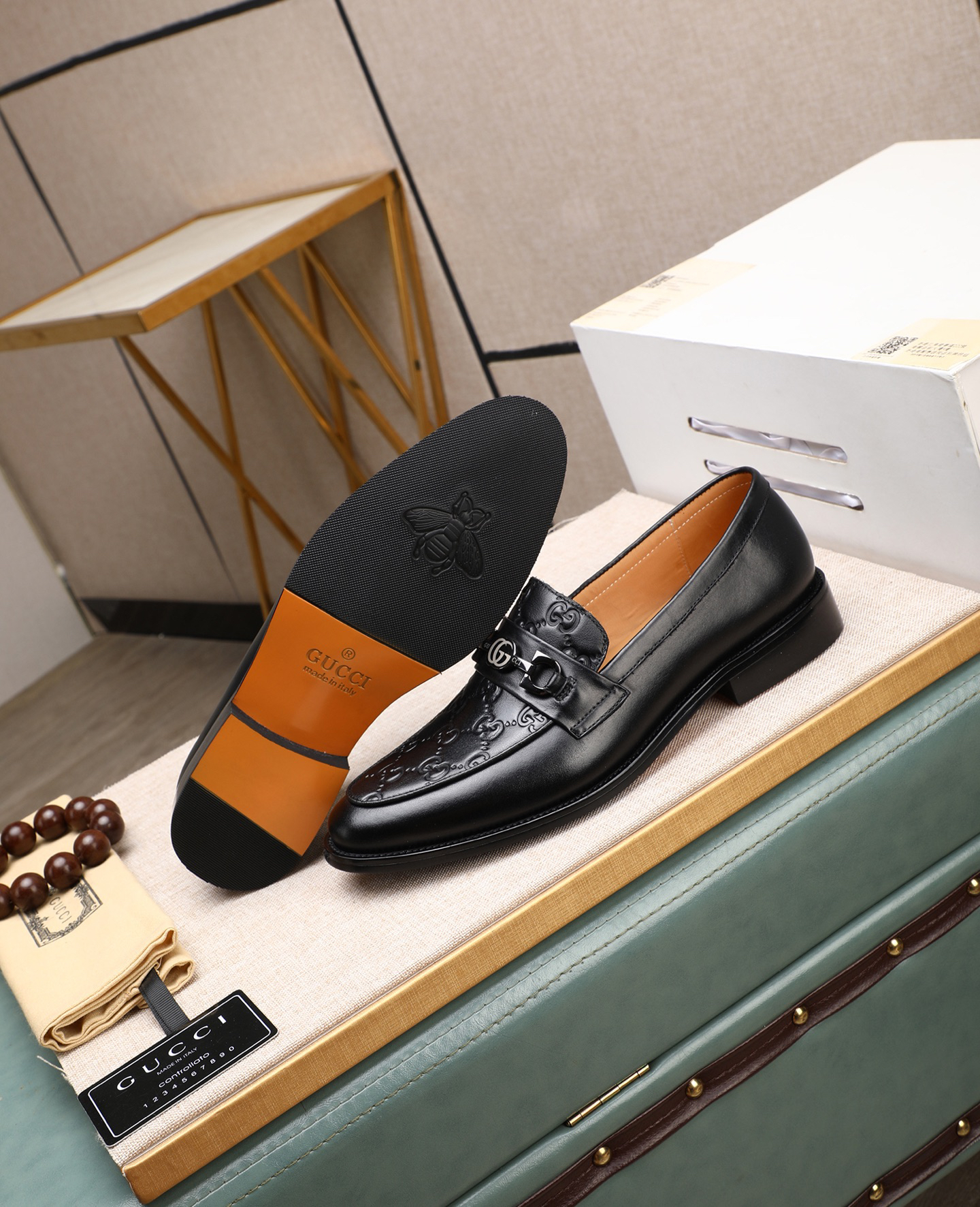 Gucci men's leather shoes-20